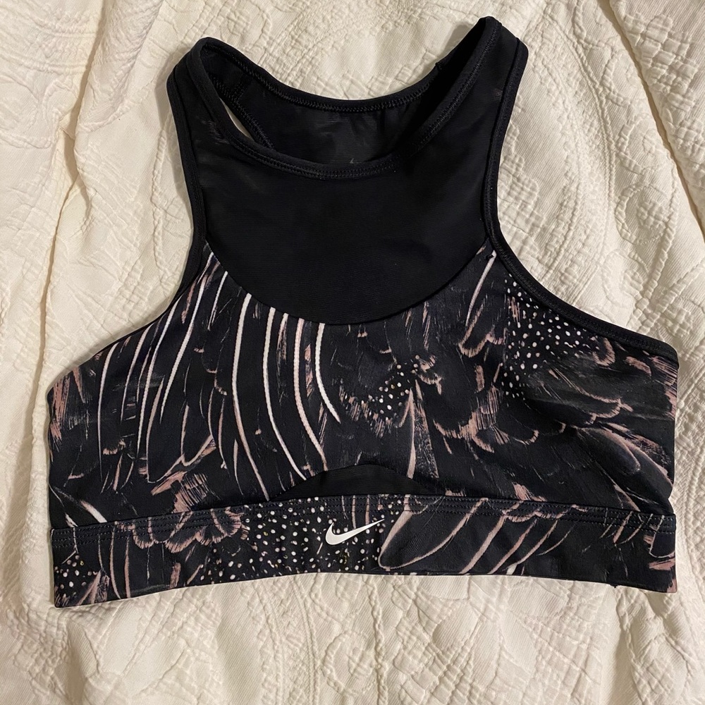 High neck nike mesh/ print sports bra